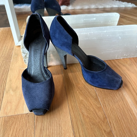 Acne Studios Blue and Grey Suede d’Orsay Pumps, size 8, GUC - Picture 2 of 9